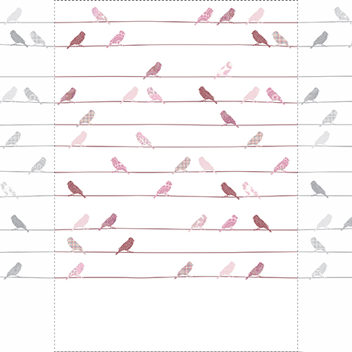 Inke Heiland Muurprint Vogels Roze - Wallprint Birds Pink - Wandbild Vogel Rosa