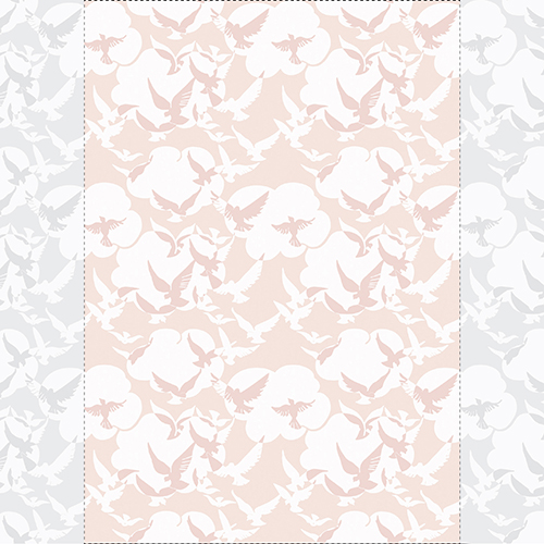 Inke Heiland Muurprint Duiven Roze - Wallprint Doves Pink - Wandbild Taube Rosa