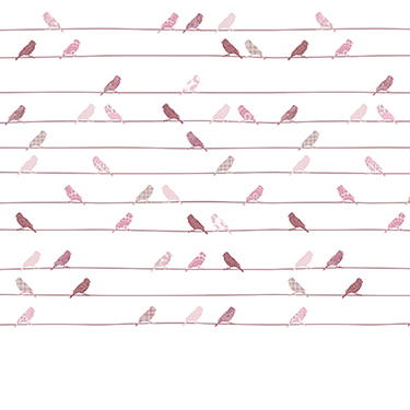 Inke Heiland Muurprint Vogels Roze - Wallprint Birds Pink - Wandbild Vogel Rosa
