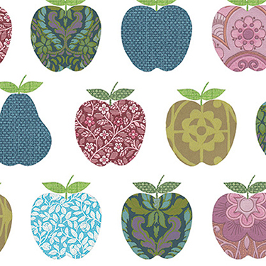 Inke Heiland Muurprint Appels Bont - Wallprint Apples Multicolor - Wandbild Apfel Bunt