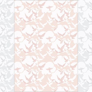 Inke Heiland Muurprint Duiven Roze - Wallprint Doves Pink - Wandbild Taube Rosa
