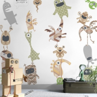 Inke Heiland Muurprint Monsterstapel - Wallprint Stack 'o Monsters - Wandbild Monsterstapel
